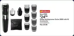 Walmart Philips Multigroomer Series 3000 with 10 Accessories offer