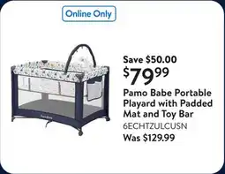 Walmart Pamo Babe Portable Playard with Padded Mat and Toy Bar offer