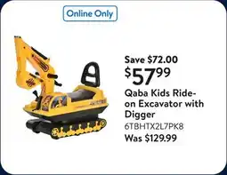 Walmart Qaba Kids Ride-on Excavator with Digger​ offer