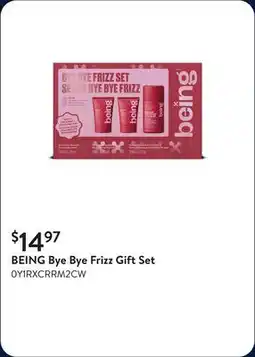 Walmart BEING Bye Bye Frizz Gift Set offer