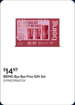 Walmart BEING Bye Bye Frizz Gift Set offer