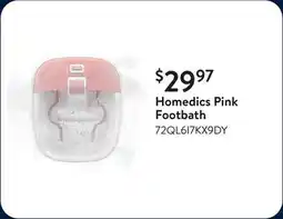 Walmart Homedics Pink Footbath offer