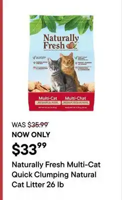 Petvalu Naturally Fresh Multi-Cat Quick Clumping Natural Cat Litter offer