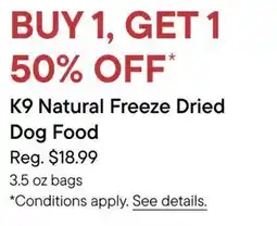 Petvalu K9 Natural Freeze Dried Dog Food offer