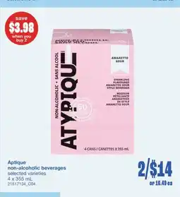 Wholesale Club APTIQUE NON-ALCOHOLIC BEVERAGES, 4 x 355 mL offer