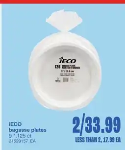 Wholesale Club IECO BAGASSE PLATES, 9 ,125 CT offer