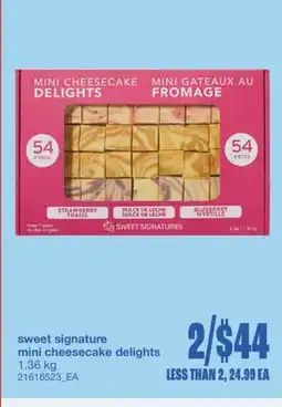 Wholesale Club SWEET SIGNATURE MINI CHEESECAKE DELIGHTS offer