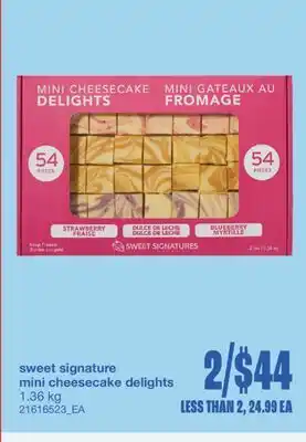 Wholesale Club SWEET SIGNATURE MINI CHEESECAKE DELIGHTS offer