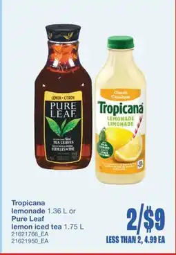 Wholesale Club LEMONADE, 1.36 L OR LEMON ICED TEA, 1.75 L offer