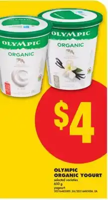 No Frills OLYMPIC ORGANIC YOGURT, 650 g offer