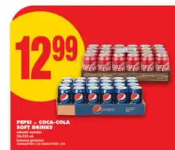 No Frills PEPSI OR COCA-COLA SOFT DRINKS, 24X355 offer