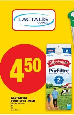 No Frills LACTANTIA PURFILTRE MILK, 2 L offer