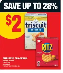 No Frills CHRISTIE CRACKERS, 180-200 g offer