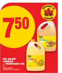 No Frills NO NAME CANOLA or VEGETABLE OIL, 3 L offer