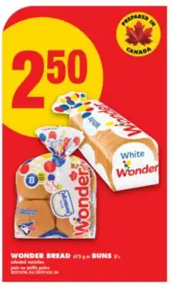 No Frills WONDER BREAD, 675 G OR BUNS, 8'S offer