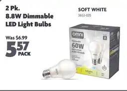 Home Hardware 2 Pk. 8.8W Dimmable LED Light Bulbs offer