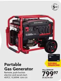 Home Hardware Portable Gas Generator offer