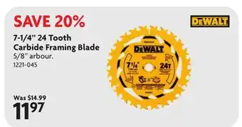 Home Hardware 7-1/4 24 Tooth Carbide Framing Blade offer