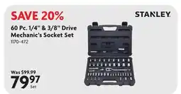 Home Hardware 60 Pc 1/4 & 3/8 Drive Mechanic's Socket Set offer