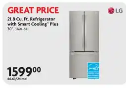 Home Hardware 21.8 Cu. Ft. Refrigerator with Smart Cooling Plus offer
