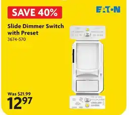 Home Hardware Slide Dimmer Switch with Preset offer