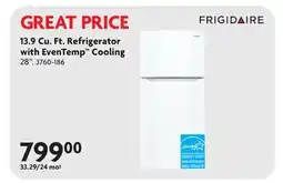 Home Hardware 13.9 Cu. Ft. Refrigerator with EvenTemp Cooling offer