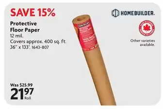 Home Hardware Protective Floor Paper offer