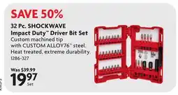 Home Hardware 32 Pc. SHOCKWAVE Impact Duty Driver Bit Set offer