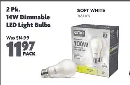 Home Hardware 2 Pk. 14W Dimmable LED Light Bulbs offer