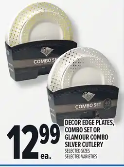 Metro DECOR EDGE PLATES, COMBO SET OR GLAMOUR COMBO SILVER CUTLERY offer