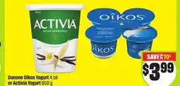 FreshCo Danone Oîkos Yogurt 4 pk or Activia Yogurt 650 g offer