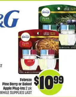 FreshCo Febreze Pine Berry or Baked Apple Plug-Ins 2 pk offer