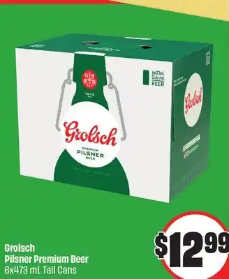 FreshCo Grolsch Pilsner Premium Beer 6x473 mL Tall Cans offer