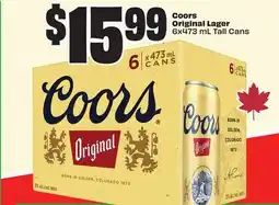 FreshCo Coors Original Lager 6x473 mL Tall Cans offer