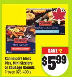 FreshCo Schneiders Meat Pies, Mini Sizzlers or Sausage Rounds Frozen 375-400 g offer
