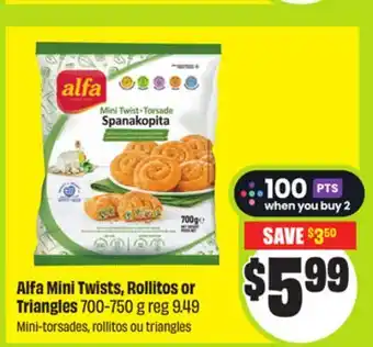 FreshCo Alfa Mini Twists, Rollitos or Triangles 700-750 g offer