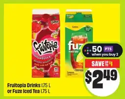 FreshCo Fruitopia Drinks or Fuze Iced Tea 1.75 L offer