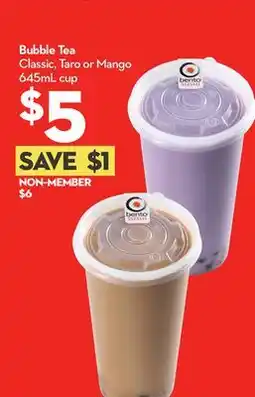 Longo's Bubble Tea Classic, Taro or Mango offer