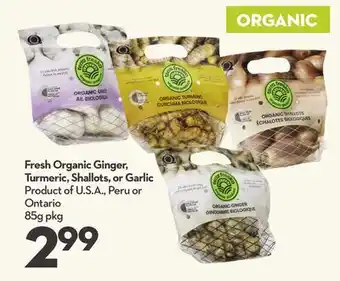 Longo's Fresh Organic Ginger, Turmeric, Shallots, or Garlic offer