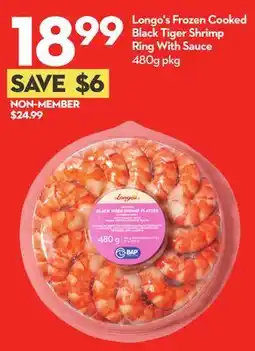 Longo's Longo's Frozen Cooked Black Tiger Shrimp Ring With Sauce offer