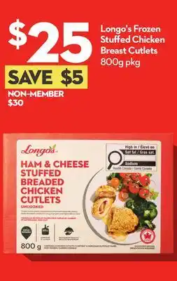 Longo's Frozen Stuffed Chicken Breast Cutlets offer