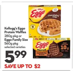 Longo's Eggo Protein Waffles 280g pkg or Eggo Family Size 560g pkg offer