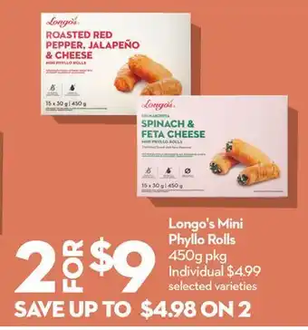 Longo's Longo's Mini Phyllo Rolls offer