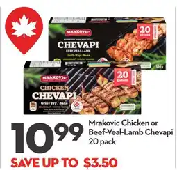 Longo's Mrakovic Chicken or Beef-Veal-Lamb Chevapi offer