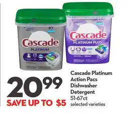 Longo's Platinum Action Pacs Dishwasher Detergent offer
