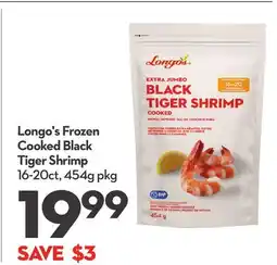 Longo's Frozen Cooked Black Tiger Shrimp offer