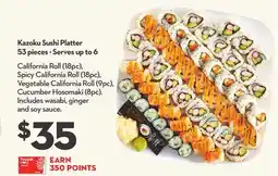 Longo's Kazoku Sushi Platter offer