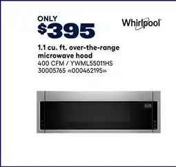 RONA Whirlpool 1.1 cu. ft. over-the-range microwave hood offer