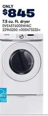 RONA SAMSUNG 7.5 cu. ft. dryer offer