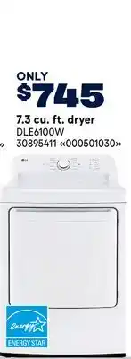 RONA LG 7.3 cu. ft. dryer offer